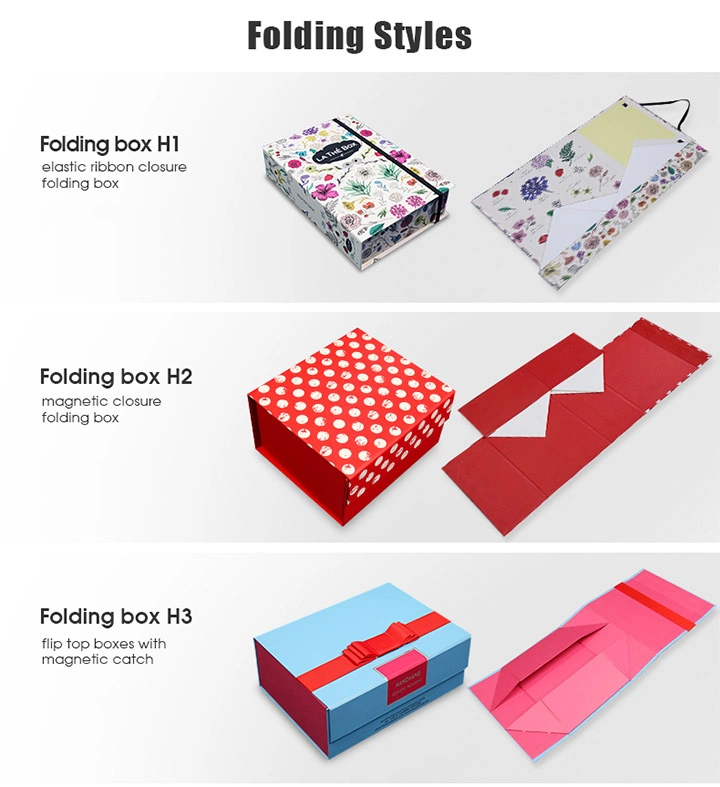 Flat Pack Custom Print Cardboard Paper Pen Wig Clothes Apparel Handbag Shoes Chocolate Wine Perfume Cosmetics Folding Magnetic Gift Packaging Box Ribbon Closure