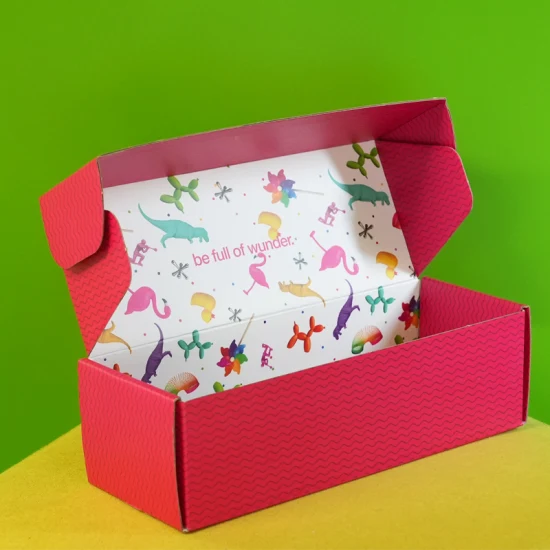 熱い販売のカスタマイズされた印刷ロゴ ピンク色の段ボール紙の卸売花の包装とインサート