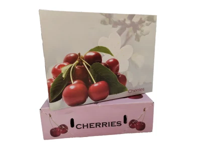 新鮮な果物を入れるための折り畳んだ印刷された段ボール箱